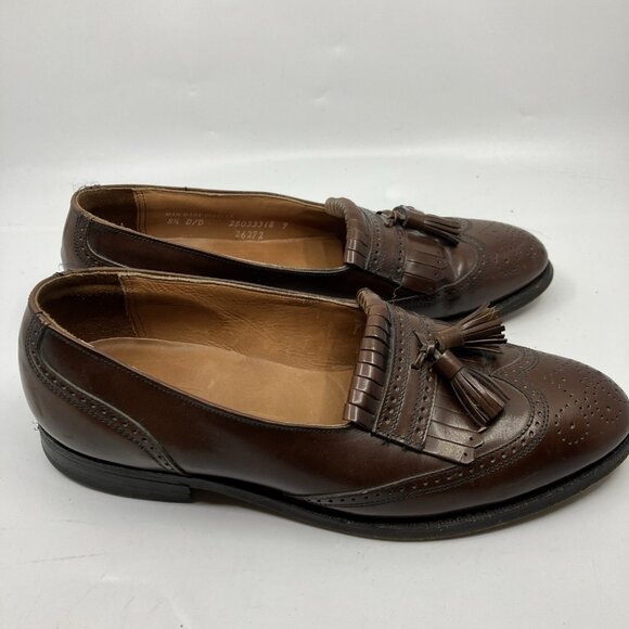 Bostonian Mens Brown Brogue Wingtip Tassel Kiltie Loafers 8.5 D/B - Picture 3 of 9